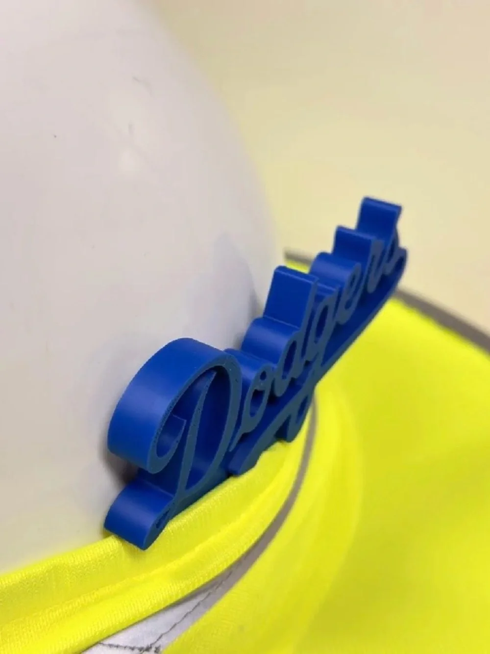 Dodgers hard hat clip for hard hats with a slot already